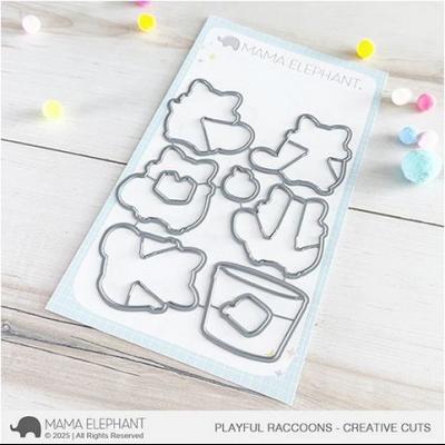 Mama Elephant Creative Cuts - Playful Raccoons